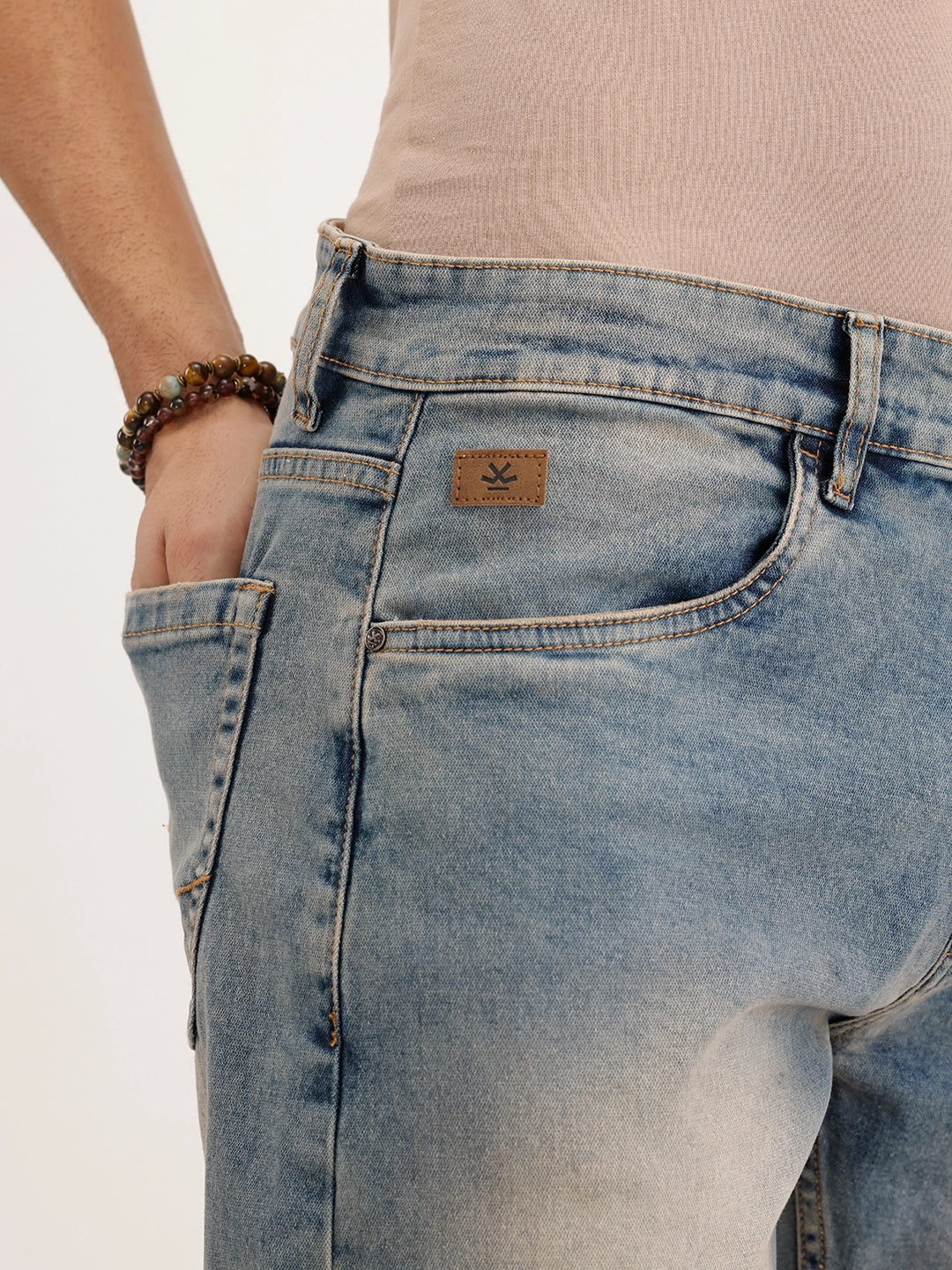 Anti Fit Mud Wash Denim Jeans | Light Blue