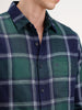 Regular Fit Checkered Shirt | Dark Green
