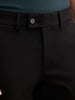 Solid Slim Fit Hyper-Flex Trouser | Black