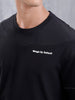 Casual Men Oversized Fit Tee With Flat Lock Detail | Black