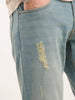 Faded Slim Fit Distressed Denim Jeans | Light Blue