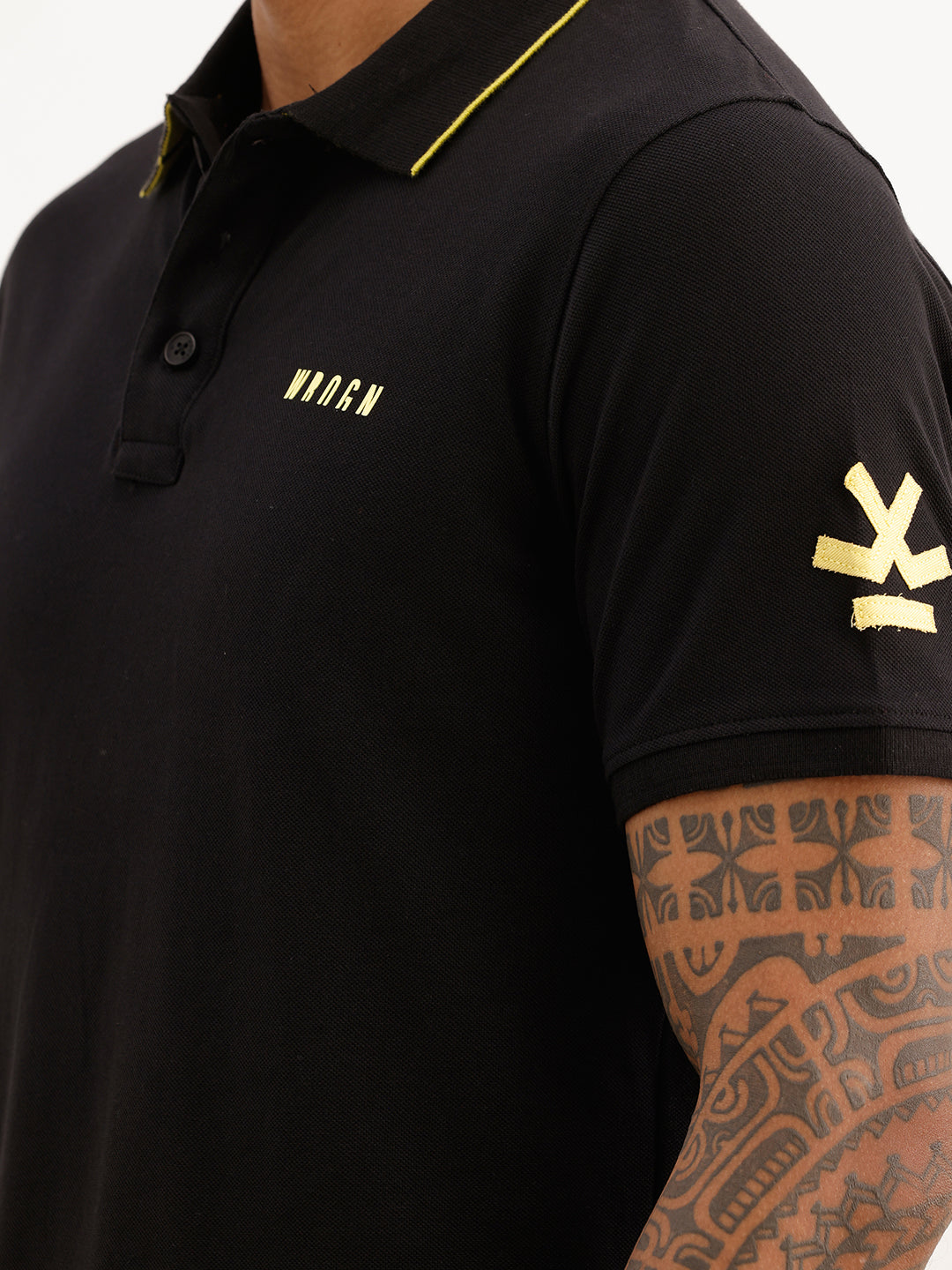 Slim Fit Tipping Collar Polo T-Shirt | Black