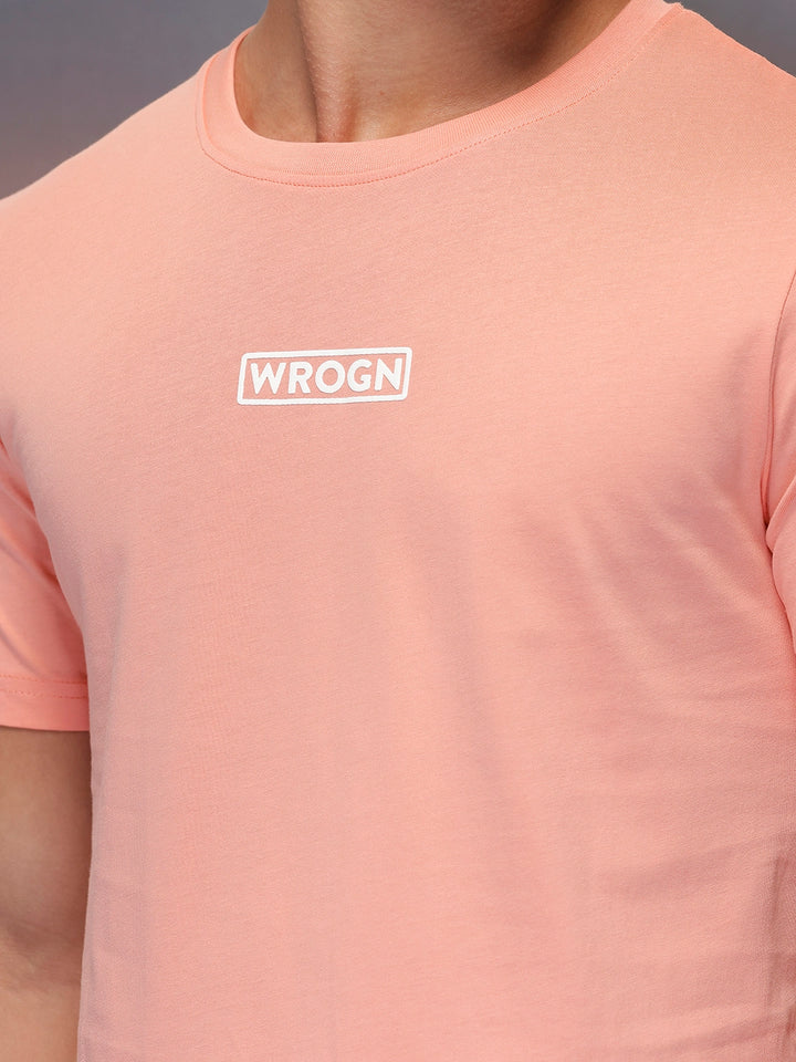 Solid Regular Fit T-Shirt   |  Peach