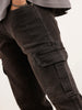 Classic Straight Fit Denim Cargo | Grey