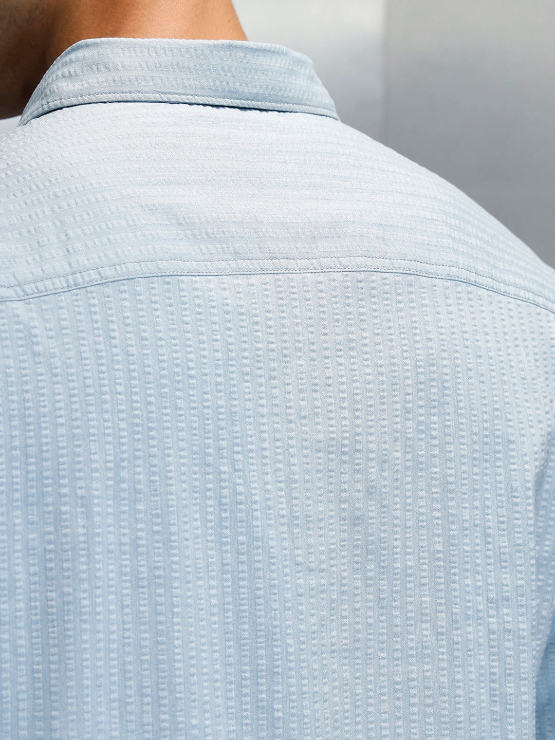 Textured Men's Casual Comfort Fit Shirt | Blue