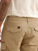 Solid Straight Fit Cargo Trouser | Beige