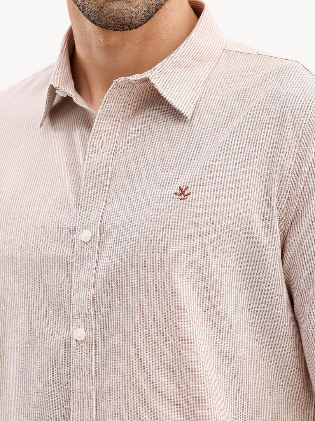 Slim Fit Striped Shirt | Brown