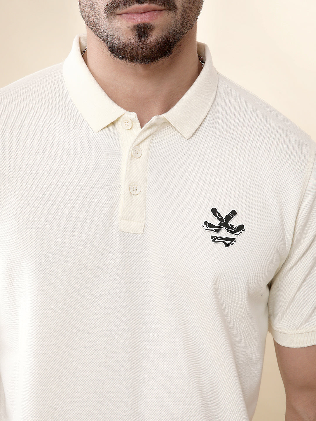 Solid White Drip Polo T-Shirt