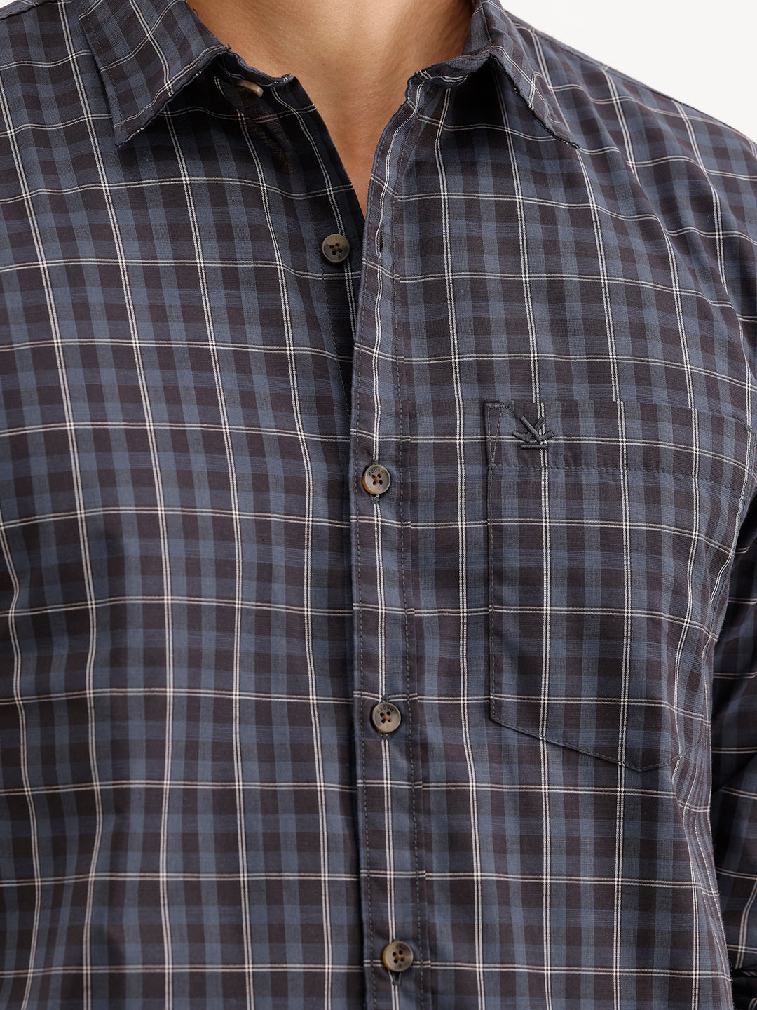 Regular Fit Checkered Shirt  | Blue