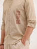 Regular Fit Placement Printed Shirt | Beige