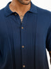 Solid Half Sleeve Flat Knit Shirt | Navy Blue