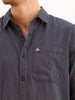 Regular Fit Full Sleeve Striped Shirt | Navy Blue