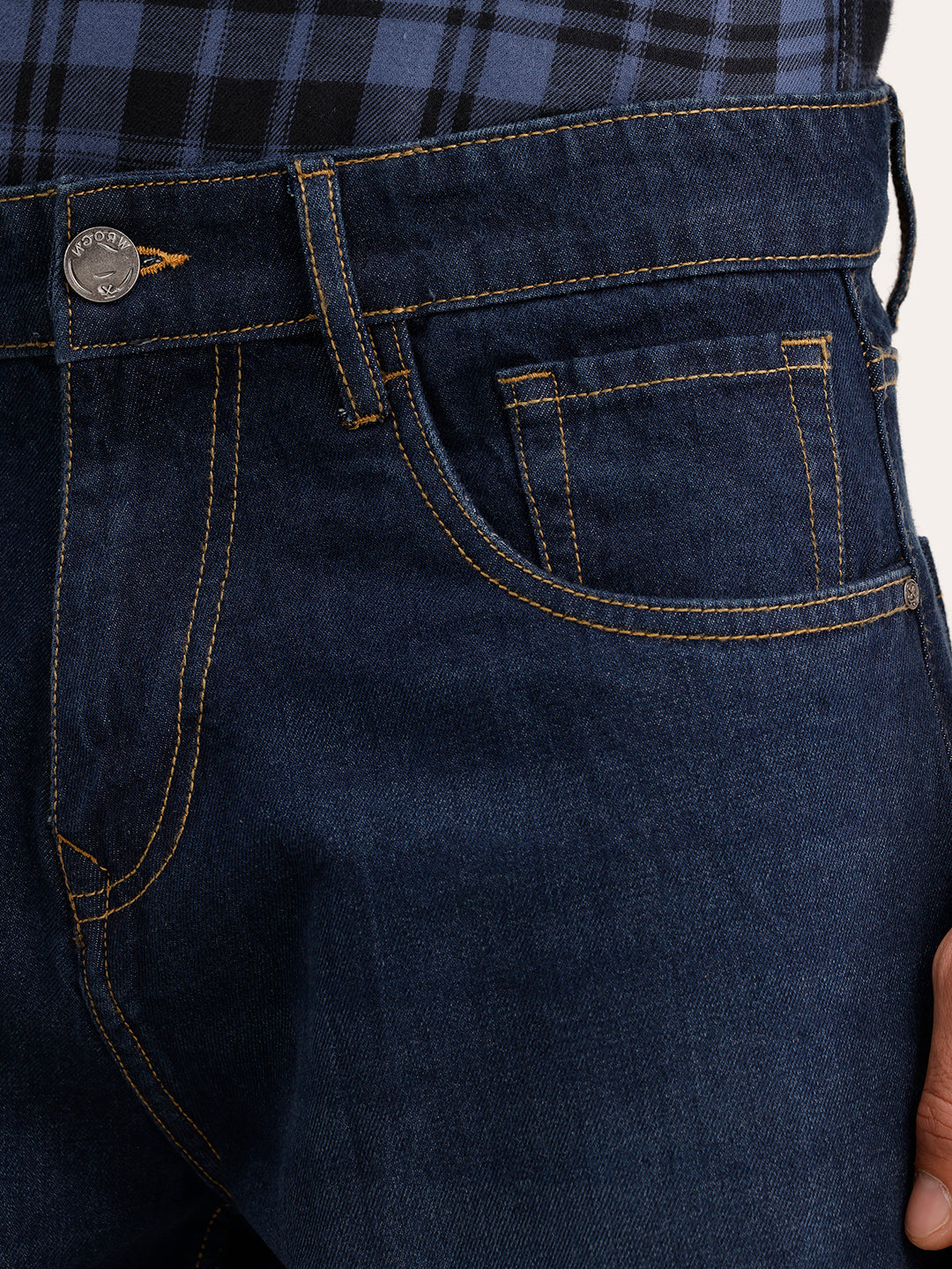 Loose Fit Faded Denim Jeans  | Dark Blue