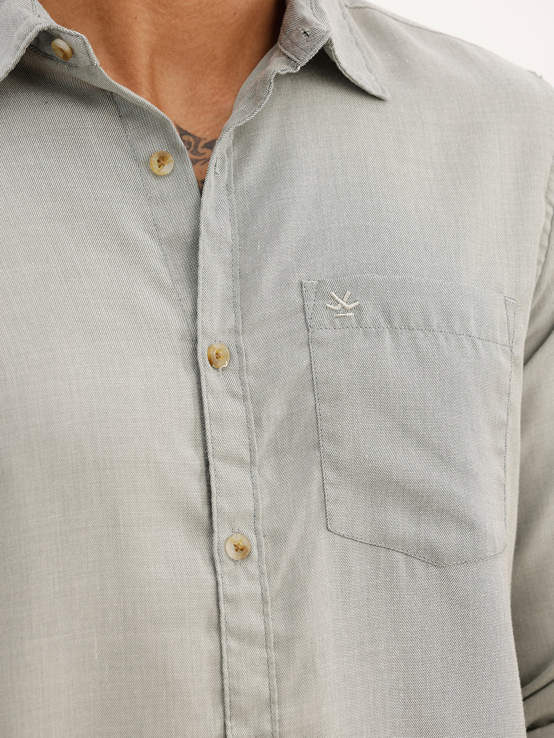 Solid Regular Fit Full Sleeve Shirt | Grey | WWSH9190F