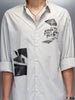 men's casual regualr fit placement print shirt | Green