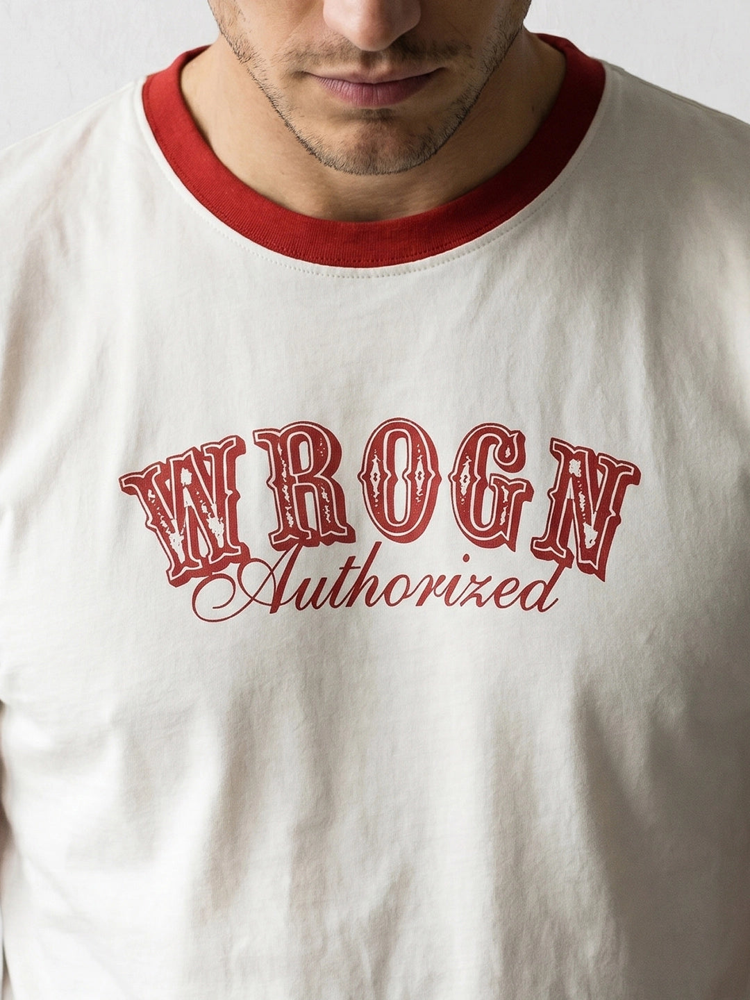 Slim Fit Placement Printed T-Shirt | Off White