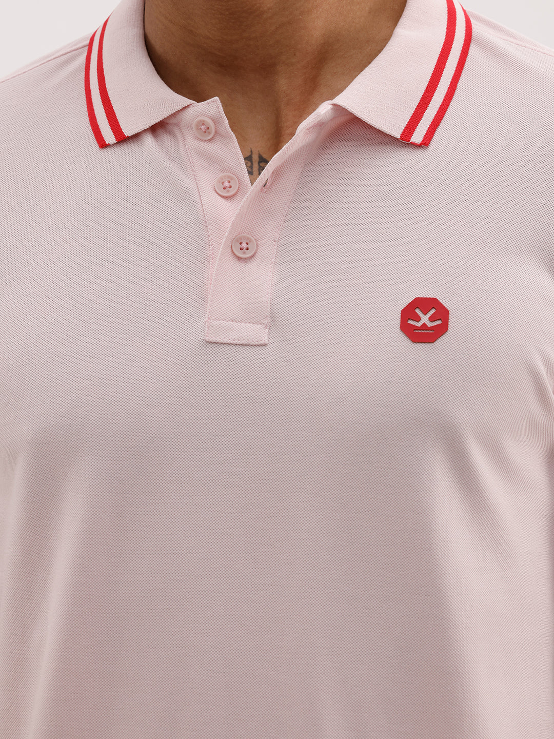 Solid Tipping Collar Polo T-Shirt | Pink | WWTS291F