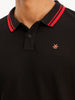 Regular Fit Tipping Collar Polo T-Shirt | Black