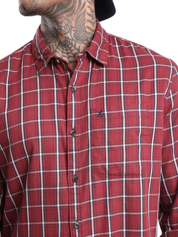Elite Maroon & Navy Striped Shirt