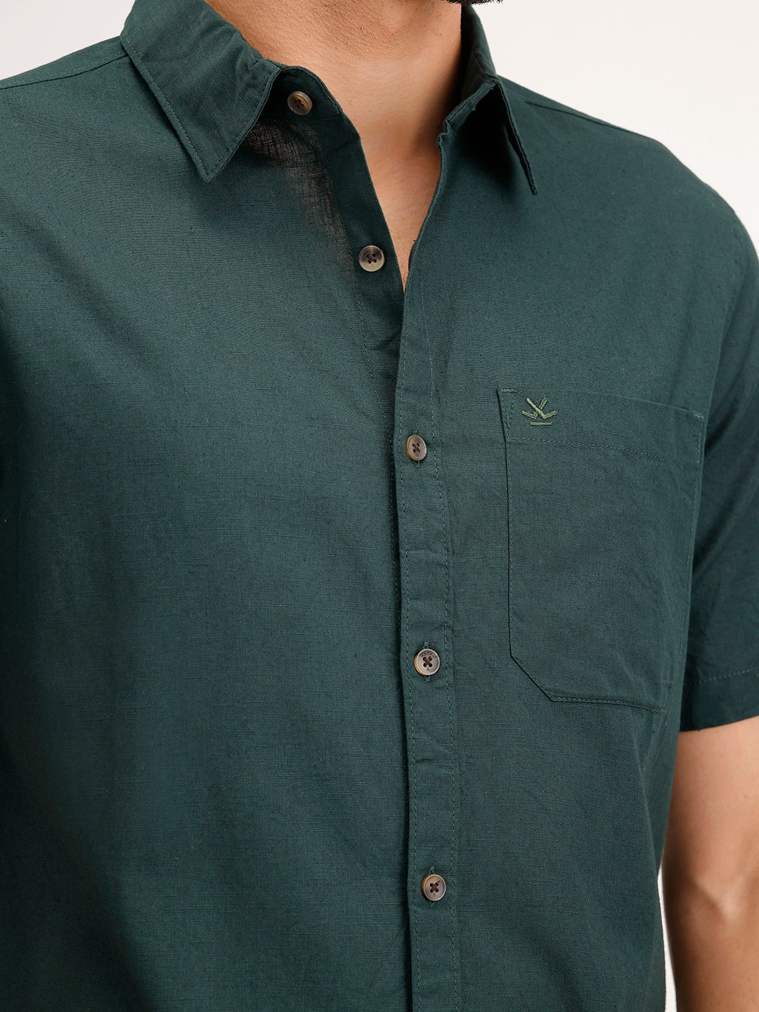 Solid Regular Fit Shirt | Dark Green