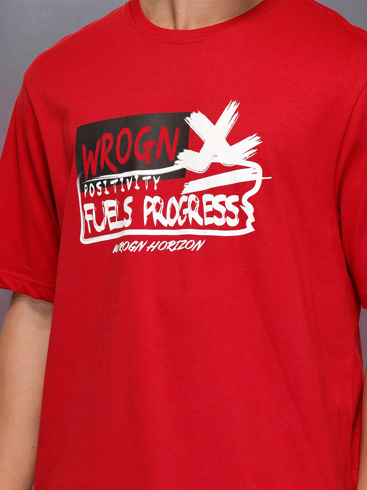 Oversize graphic print tshirt | Red