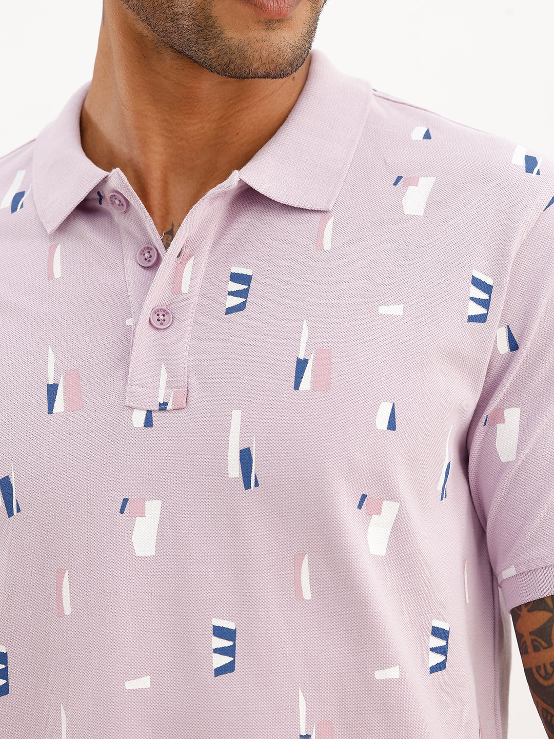 Slim Fit AOP Polo T-Shirt | Purple