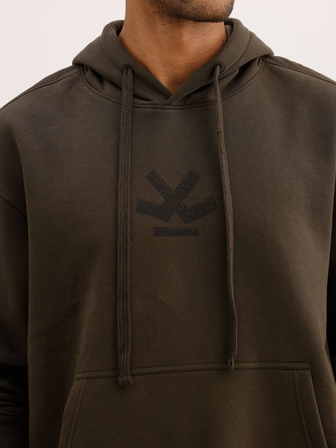 Classic Back Printed Hooded Sweatshirt | Olive | WSS02FSOS7021S