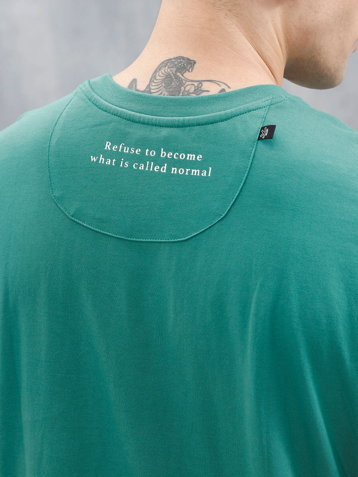 Men's Casual Printed Oversized T-Shirt | Green