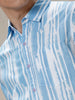 Abstract Stripes Blue AOP Shirt