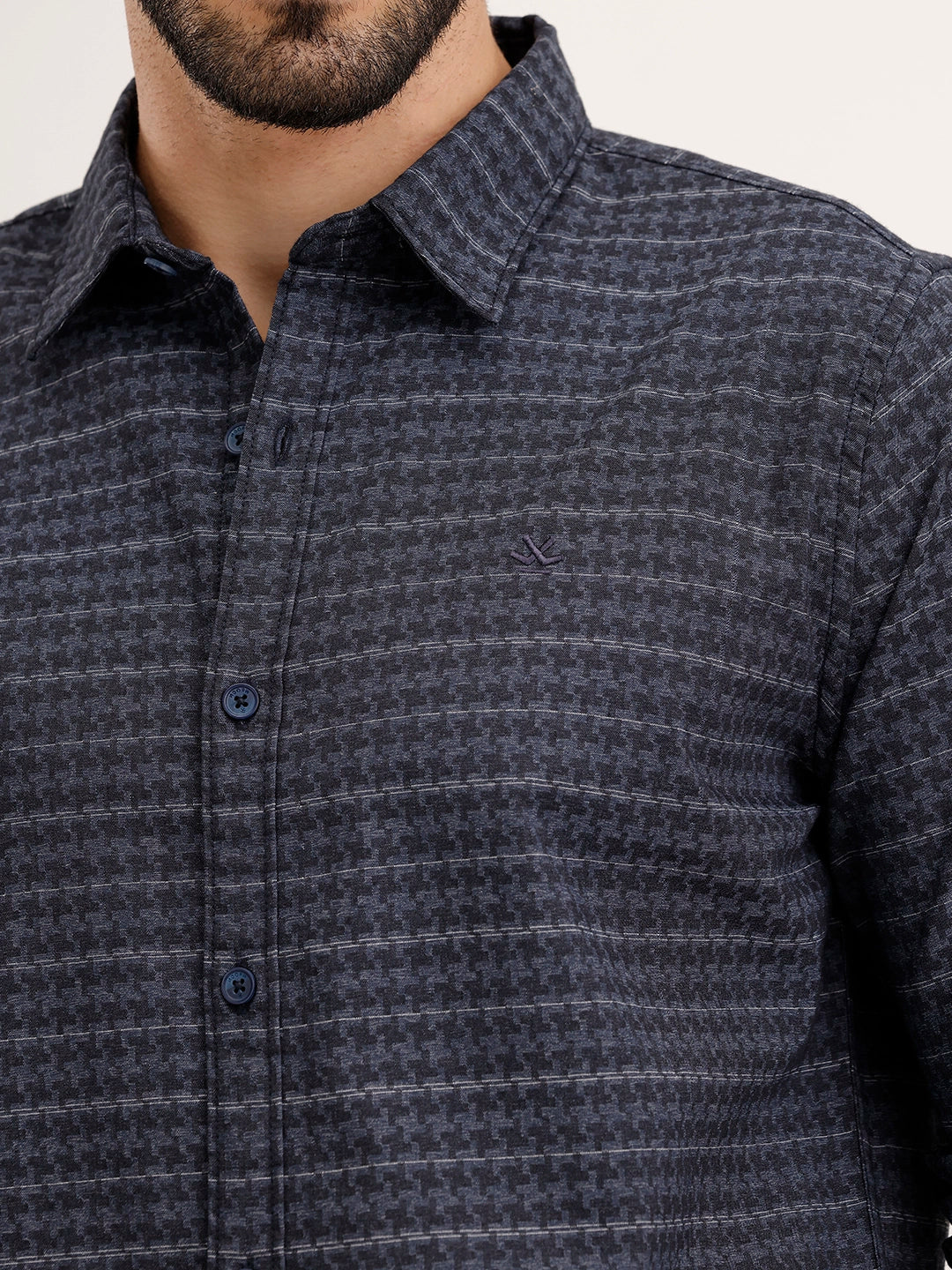 Regular Fit AOP Full Sleeve Shirt | Blue