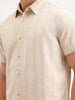 Slim Fit Textured Half Sleeve Shirt  | Cream