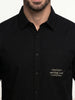 Comfort Fit Placement Printed Shirt | Black