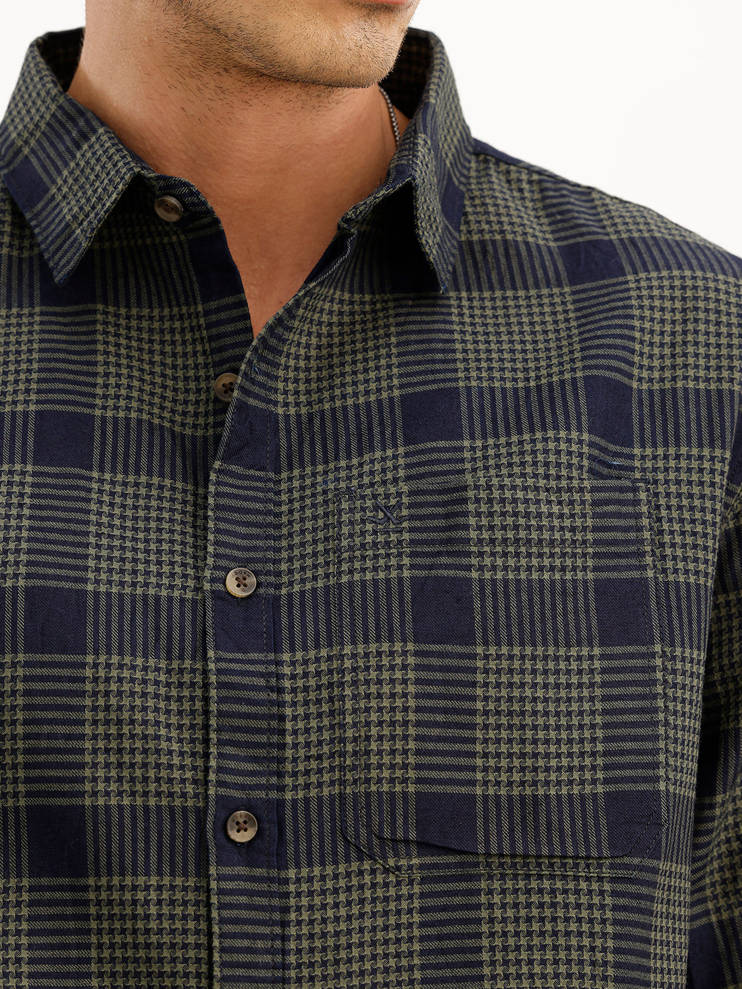 Comfort Fit Checkered Shirt | Olive
