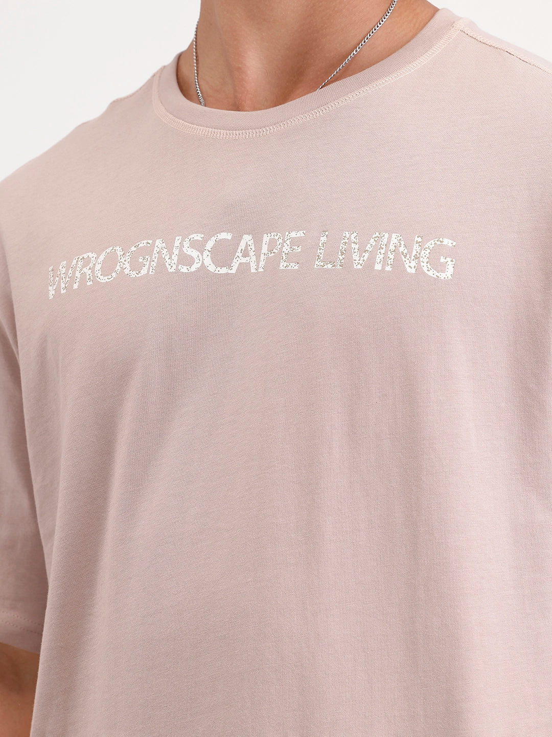 Oversized Placement Printed T-Shirt | Brown