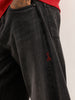 Faded Loose Fit Denim Cargo | Black