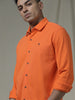 Solid Woven Orange Shirt