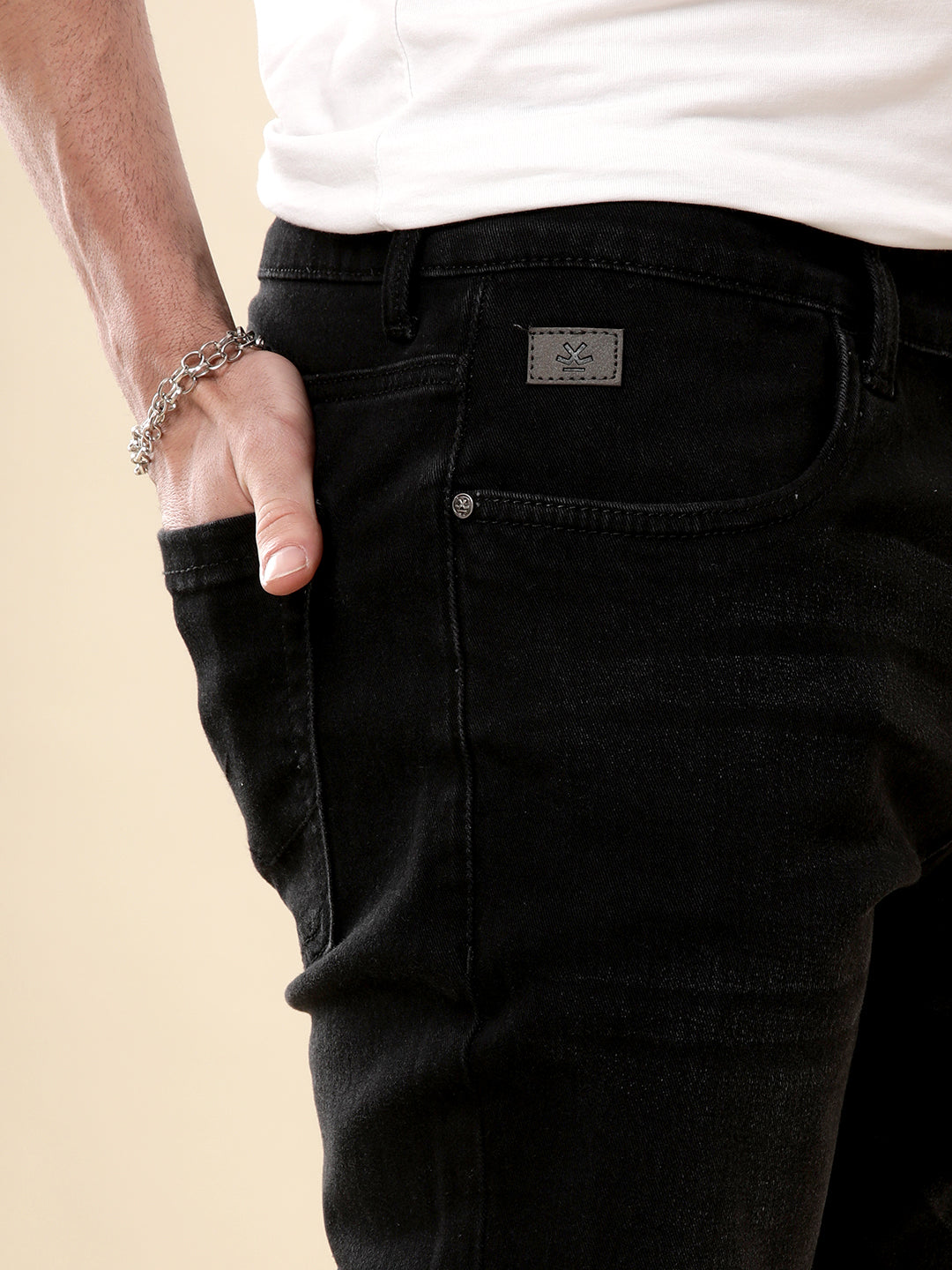 Apex Black Slim Fit Denim Jeans