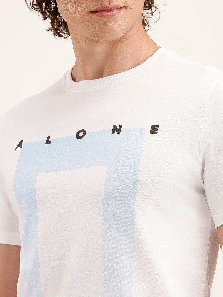 Slim Fit Placement Printed T-Shirt | White