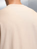Textured Men's Casual Oversized Fit T-Shirt | Beige