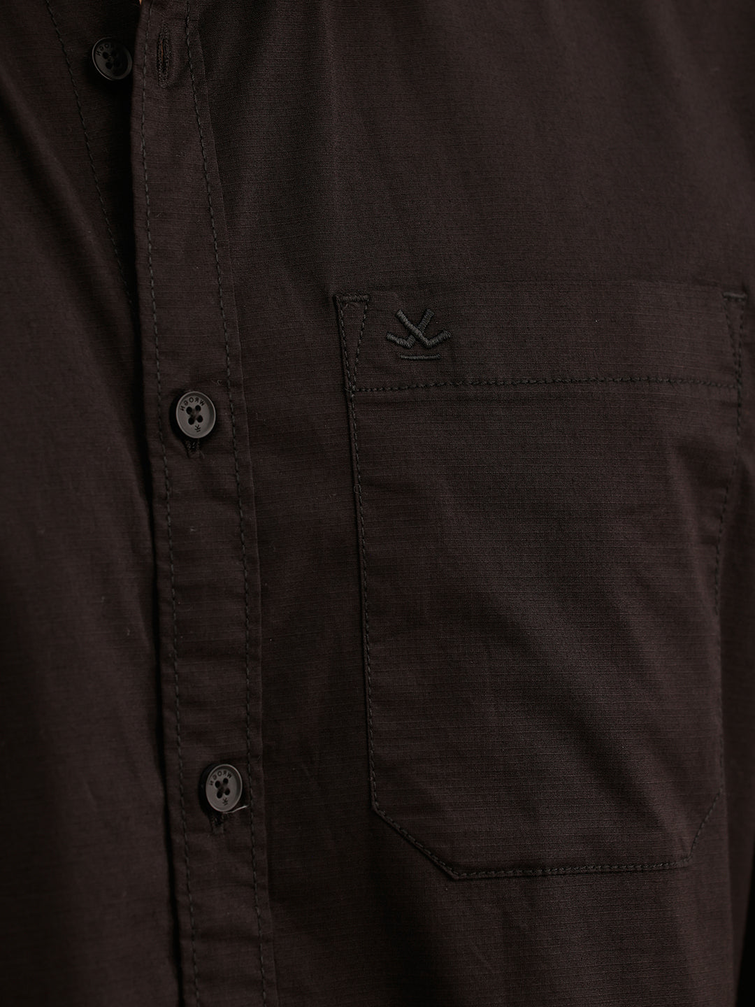Solid Regular Fit Full Sleeve Shirt | Black