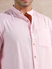 Mandarin Collar Regular Fit Shirt | Pink