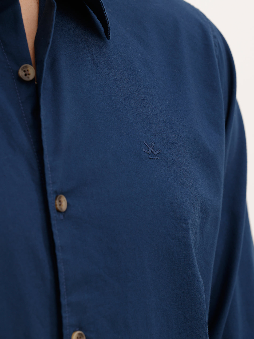 Solid Slim Fit Full Sleeve Shirt | Navy Blue | WSH02FSSL0173S