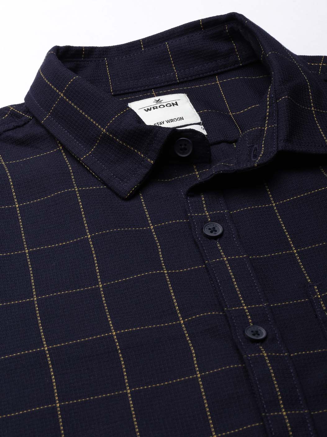 Bold Navy Checked Shirt