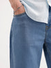 Loose Fit Textured Denim Jeans | Light Blue