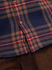 Men's Casual Slim Fit Checkered Pattern Shirt | Navy Blue
