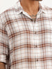 Slim Fit Checkered Full Sleeve Shirt | White