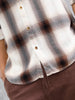 Large Scale Check Shirt In Crepe Fabric | Khaki