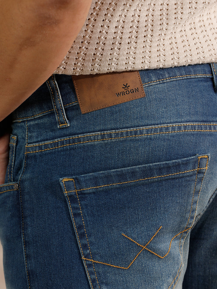 Solid Heavy Fade Skinny Crop Jeans | Blue