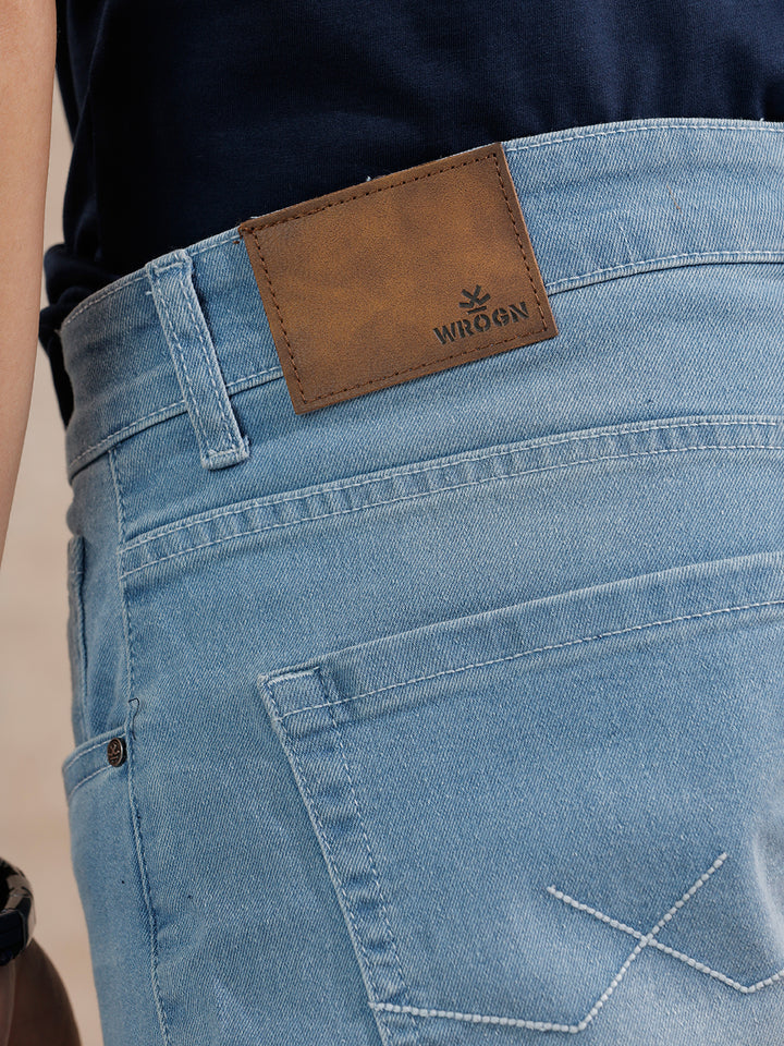 Casual Heavy Fade Slim Fit Jeans | Light Blue