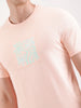 Classic Emroidered Patch T-Shirt   |  Peach